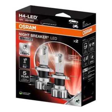 SETTI 2x LED Autopolttimo NIGHT BREAKER H4 P43t/20/19W/12V - Osram