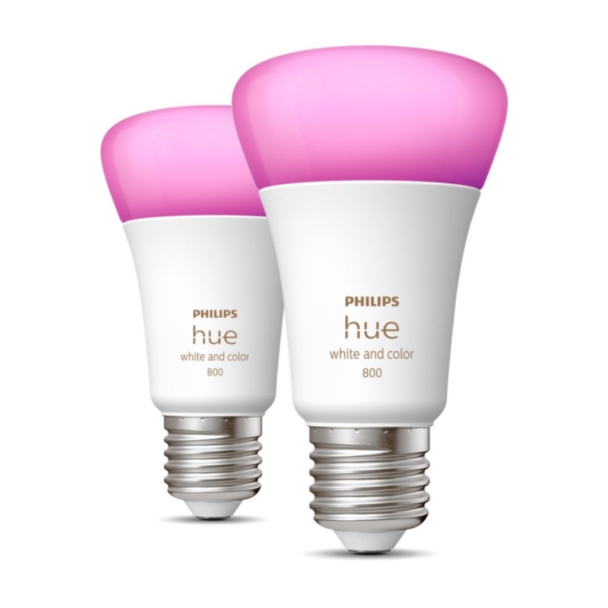 SETTI 2x LED Himmennettävä polttimo Philips Hue White And Color Ambiance A60 E27/9W/230V 2000-6500K