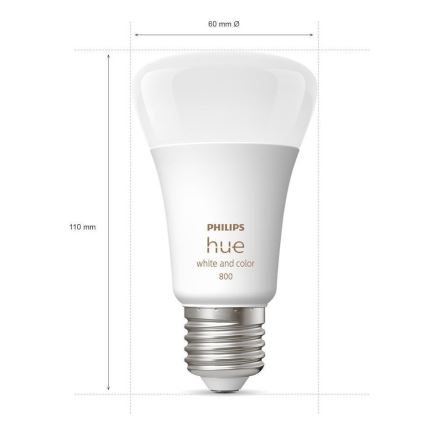 SETTI 2x LED Himmennettävä polttimo Philips Hue White And Color Ambiance A60 E27/9W/230V 2000-6500K