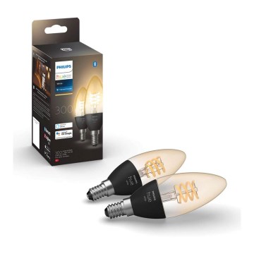 SETTI 2x LED Himmennettävä polttimo Philips Hue WHITE FILAMENT E14/4,5W/230V 2100K