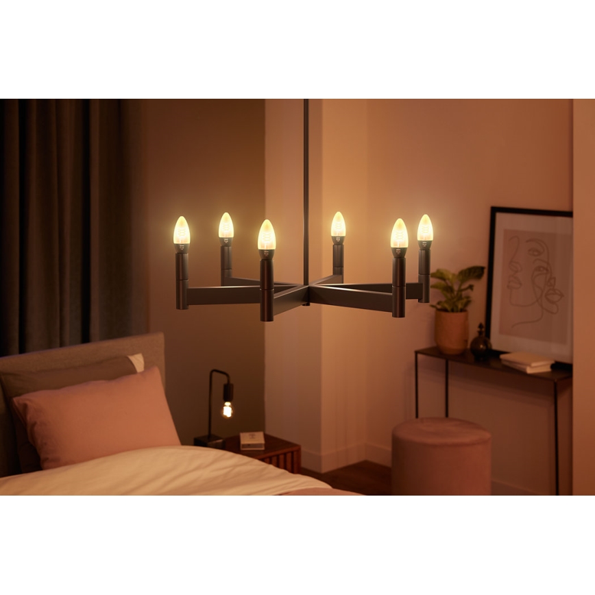 SETTI 2x LED Himmennettävä polttimo Philips Hue WHITE FILAMENT E14/4,5W/230V 2100K