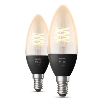 SETTI 2x LED Himmennettävä polttimo Philips Hue WHITE FILAMENT E14/4,5W/230V 2100K