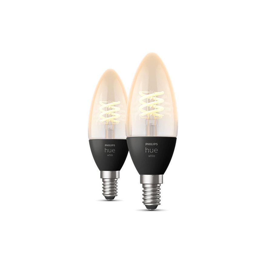 SETTI 2x LED Himmennettävä polttimo Philips Hue WHITE FILAMENT E14/4,5W/230V 2100K