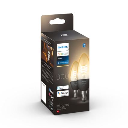 SETTI 2x LED Himmennettävä polttimo Philips Hue WHITE FILAMENT E14/4,5W/230V 2100K