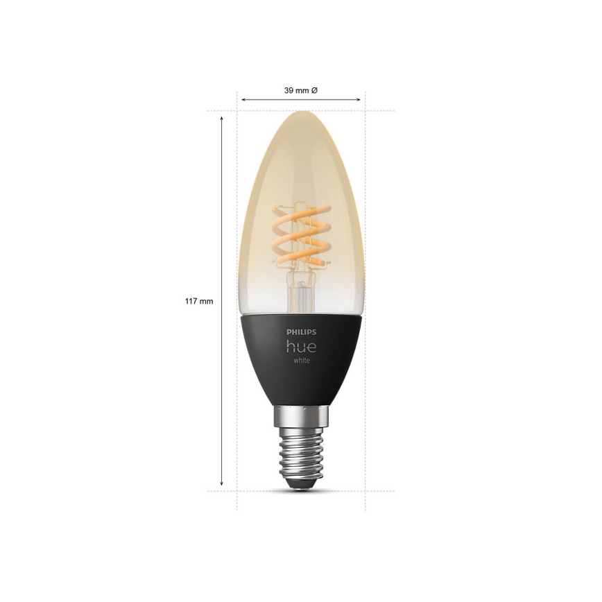 SETTI 2x LED Himmennettävä polttimo Philips Hue WHITE FILAMENT E14/4,5W/230V 2100K