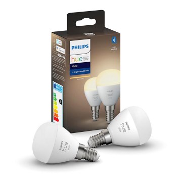 SETTI 2x LED-himmennettävä polttimo Philips Hue WHITE P45 E14/5,5W/230V 2700K