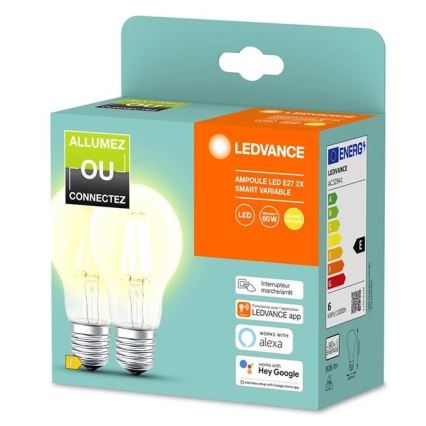 SETTI 2x LED Himmennettävä polttimo SMART+ A60 E27/6W/230V 2700K - Ledvance