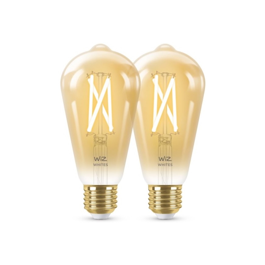 SETTI 2x LED Himmennettävä polttimo VINTAGE FILAMENT ST64 E27/6,7W/230V 2000-5000K Wi-Fi - WiZ