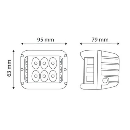 SETTI 2x LED Kohdevalo autoon CREE LED/27W/10-30V IP67