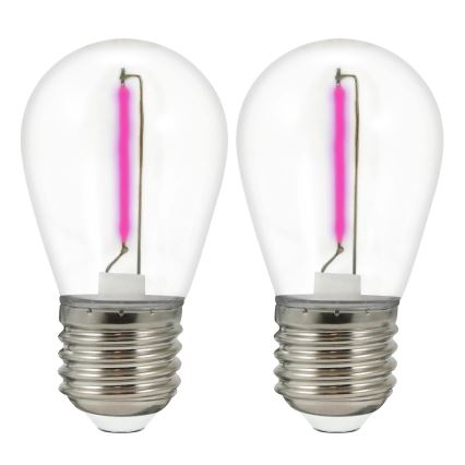 SETTI 2x LED-lamppu PARTY E27/0,3W/36V violetti