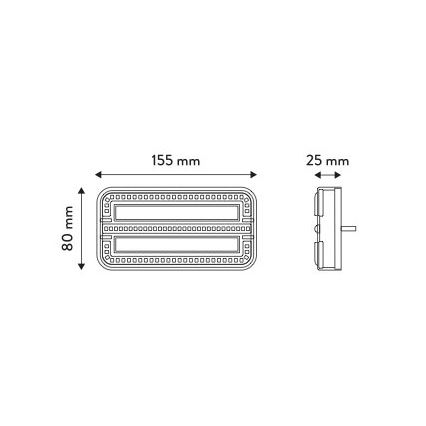 SETTI 2x LED Perävaunun valo 7,5m kaapeli LED/12-24V IP65
