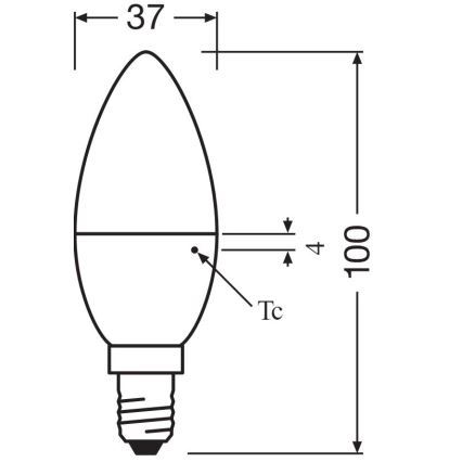 SETTI 2x LED-polttimo B38 E14/4,9W/230V 3000K - Osram