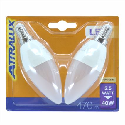 SETTI 2x LED-polttimo E14/5,5W/230V 2700K - Attralux