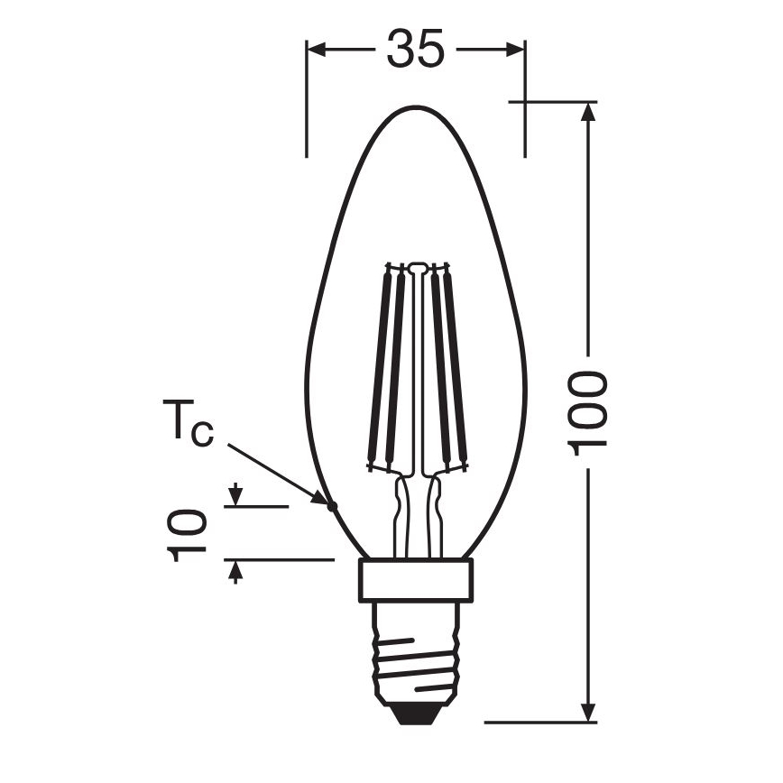 SETTI 2x LED-polttimo FILAMENT B35 E14/4W/230V 4000K - Osram