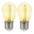 SETTI 2x LED-polttimo PARTY E27/0,3W/36V keltainen