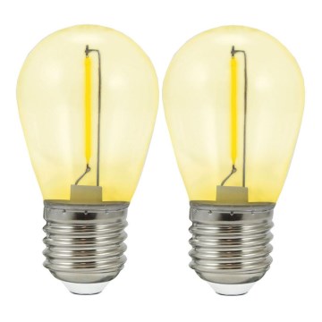SETTI 2x LED-polttimo PARTY E27/0,3W/36V keltainen