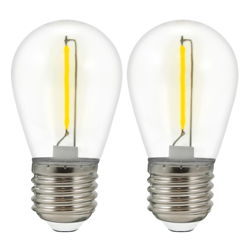SETTI 2x LED-polttimo PARTY E27/0,3W/36V keltainen
