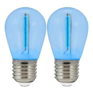 SETTI 2x LED-polttimo PARTY E27/0,3W/36V sininen