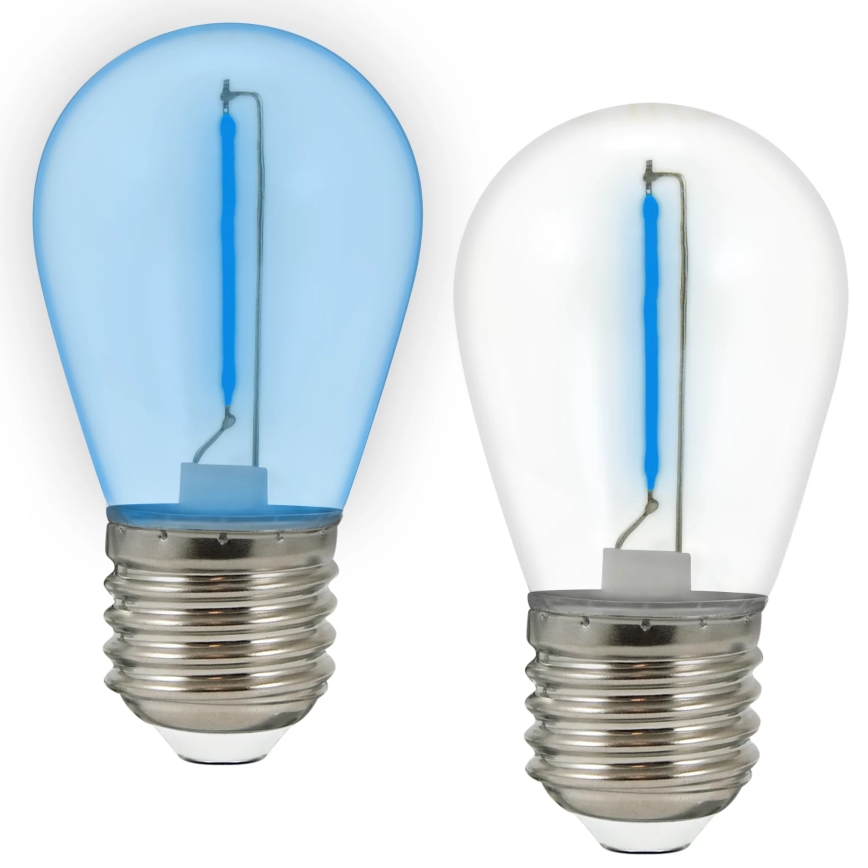 SETTI 2x LED-polttimo PARTY E27/0,3W/36V sininen