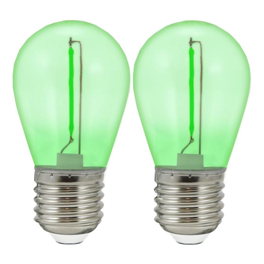 SETTI 2x LED Polttimo PARTY E27/0,3W/36V vihreä