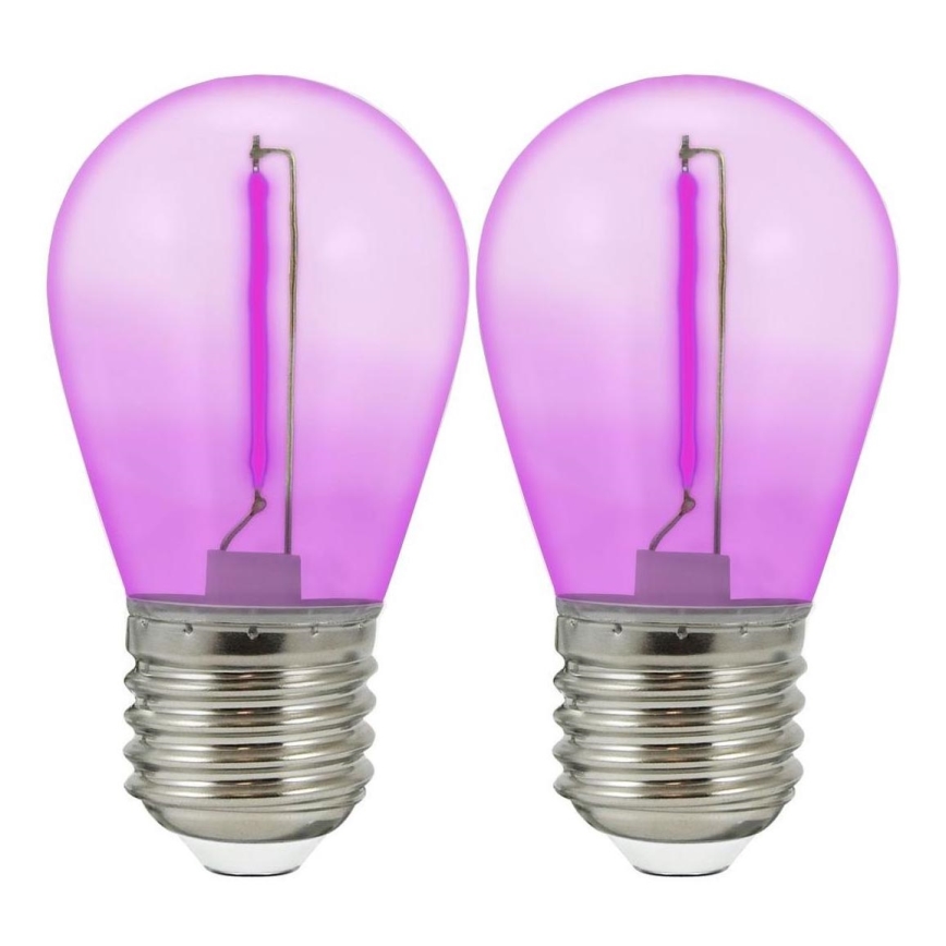 SETTI 2x LED Polttimo PARTY E27/0,3W/36V violetti