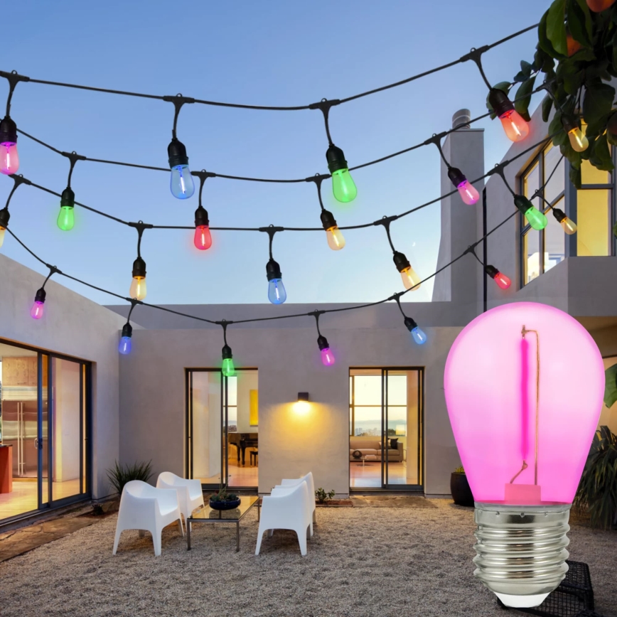 SETTI 2x LED Polttimo PARTY E27/0,3W/36V violetti