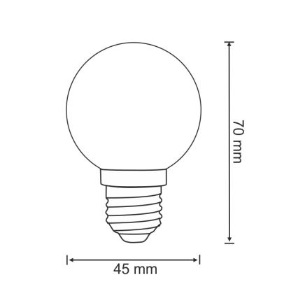 SETTI 2x LED-polttimo PARTY E27/0,5W/36V punainen