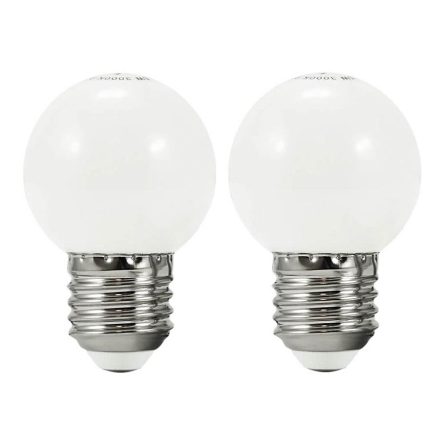 SETTI 2x LED-polttimo PARTY E27/0,5W/36V valkoinen
