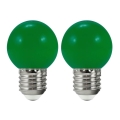 SETTI 2x LED-polttimo PARTY E27/0,5W/36V vihreä