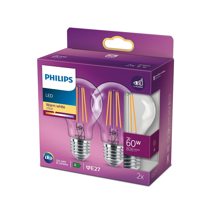 SETTI 2x LED-polttimo VINTAGE Philips E27 / 7W / 230V 2700K