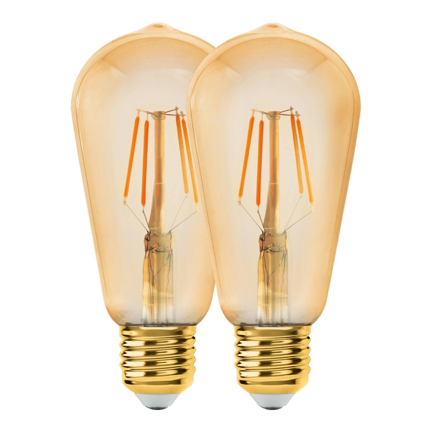 SETTI 2x LED-polttimo VINTAGE ST64 E27/6W/230V 2200K - Eglo 11783