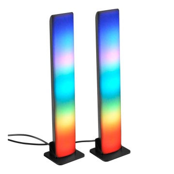 SETTI 2x LED RGB Himmennettävä pöytävalaisin GAMER LED/5W/5V + kauko-ohjaus