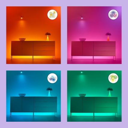 SETTI 2x LED RGBW Himmennettävä polttimo C37 E14/4,9W/230V 2200-6500K Wi-Fi - WiZ