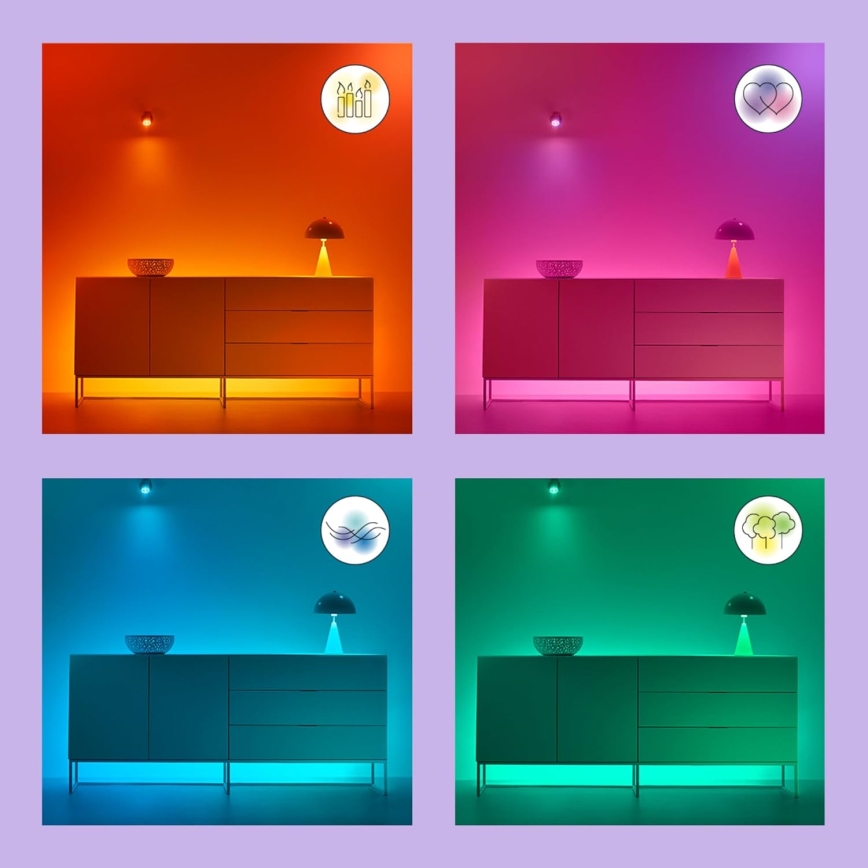 SETTI 2x LED RGBW Himmennettävä polttimo C37 E14/4,9W/230V 2200-6500K Wi-Fi - WiZ