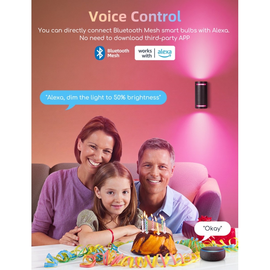 SETTI 2 kpl LED RGBW himmennettävät lamput MESH GU10/6,5W/230V 2700-6500K Wi-Fi - Aigostar