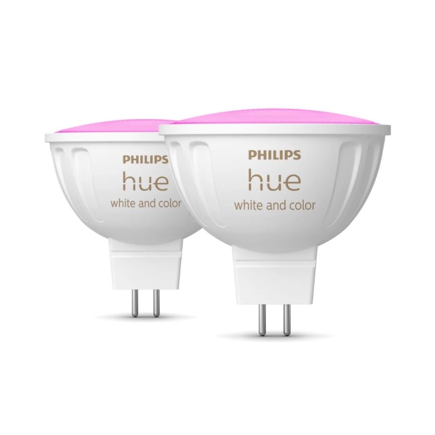 SETTI 2x LED RGBW Himmennettävä polttimo Philips Hue White And Color Ambiance GU5,3/MR16/6,3W/12V 2000-6500K
