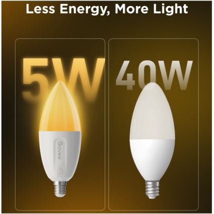 SETTI 2x LED RGBWW Himmennettävä lamppu E14/5W/230V 2700-6500K Wi-Fi - Govee
