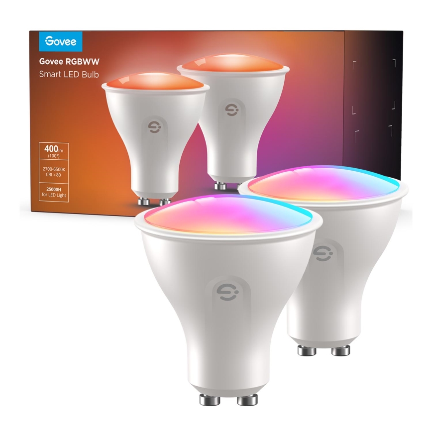 SETTI 2x LED RGBWW Himmennettävä lamppu GU10/4,8W/230V 2700-6500K Wi-Fi - Govee