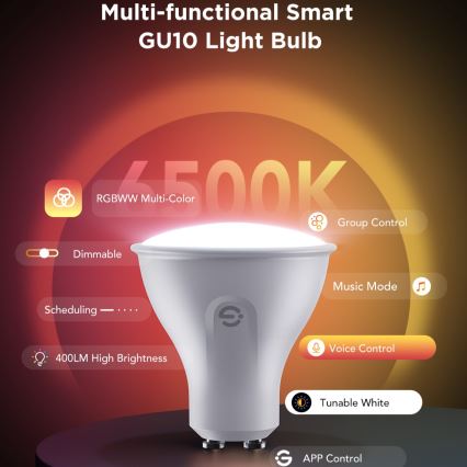 SETTI 2x LED RGBWW Himmennettävä lamppu GU10/4,8W/230V 2700-6500K Wi-Fi - Govee