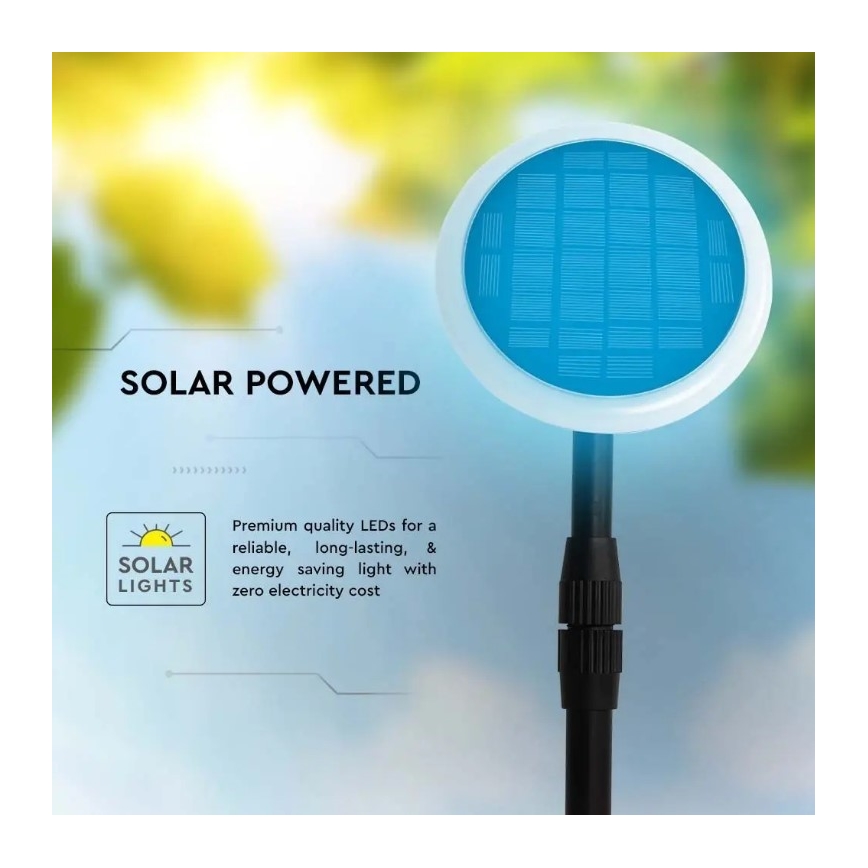 SETTI 2x LED Säädettävä aurinkokennolamppu GARDEN LED/3W/5V 42-80 cm 4000K IP65
