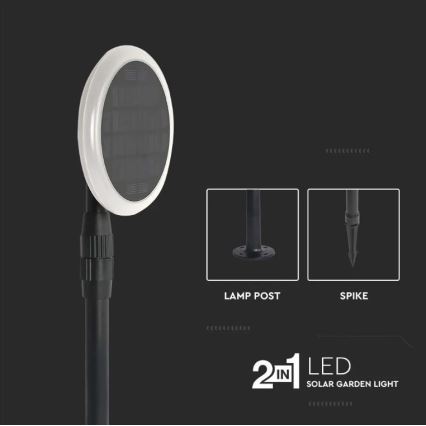 SETTI 2x LED Säädettävä aurinkokennolamppu GARDEN LED/3W/5V 42-80 cm 4000K IP65