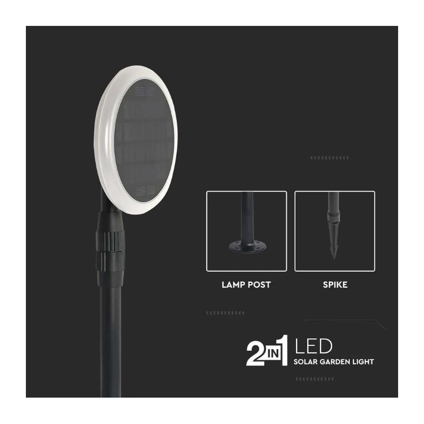 SETTI 2x LED Säädettävä aurinkokennolamppu GARDEN LED/3W/5V 42-80 cm 4000K IP65
