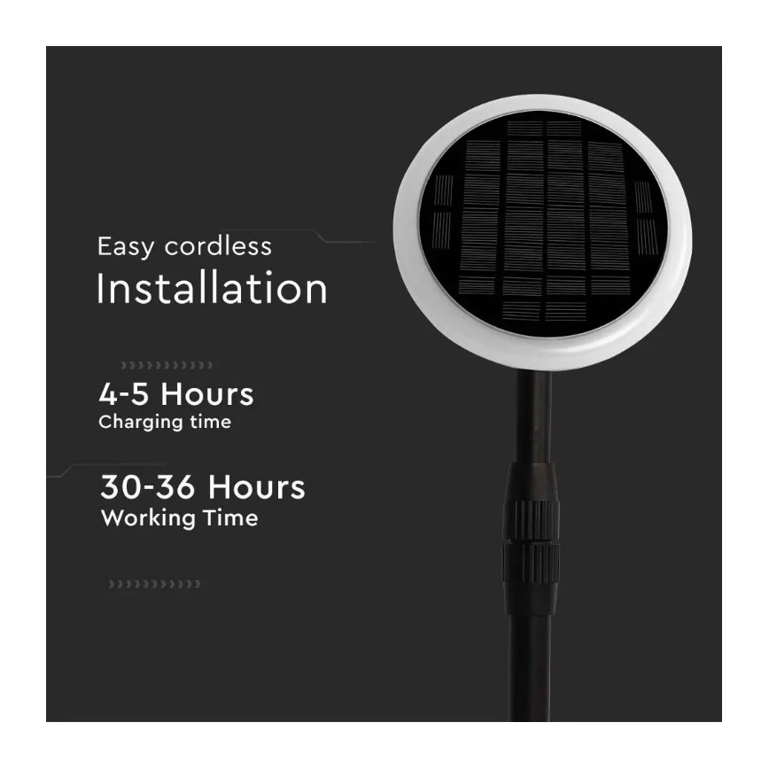 SETTI 2x LED Säädettävä aurinkokennolamppu GARDEN LED/3W/5V 42-80 cm 4000K IP65