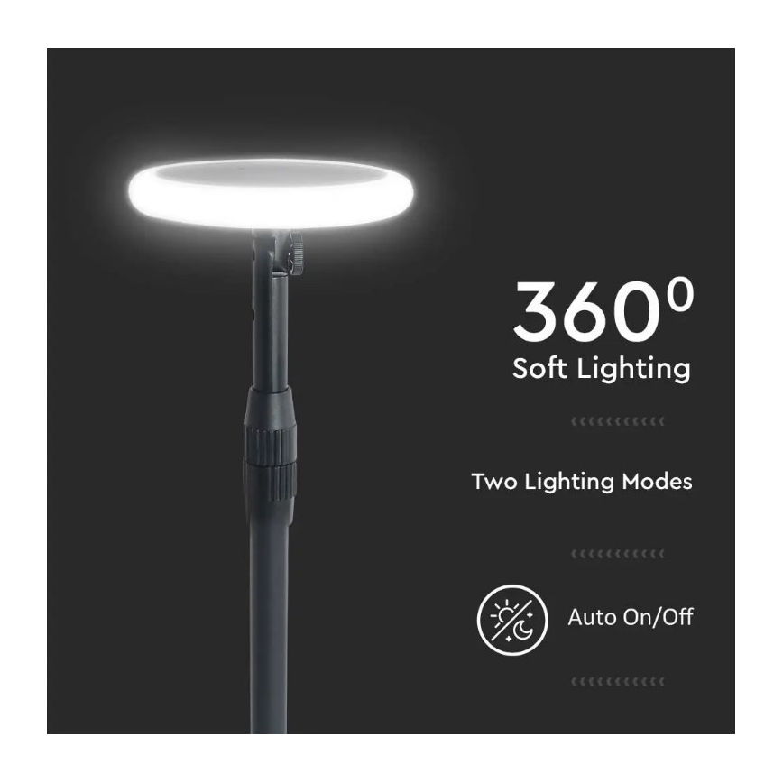 SETTI 2x LED Säädettävä aurinkokennolamppu GARDEN LED/3W/5V 42-80 cm 4000K IP65