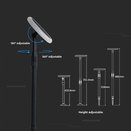 SETTI 2x LED Säädettävä aurinkokennolamppu GARDEN LED/3W/5V 42-80 cm 4000K IP65