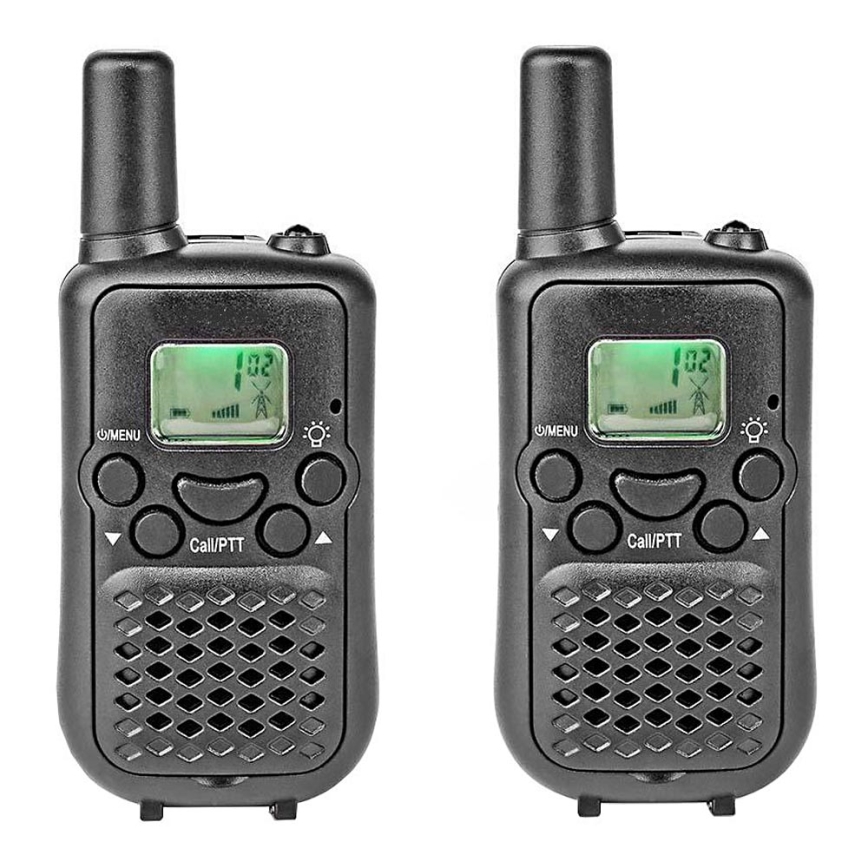 SETTI 2x Radiopuhelin LED-valolla 3xAAA kantama 5 km