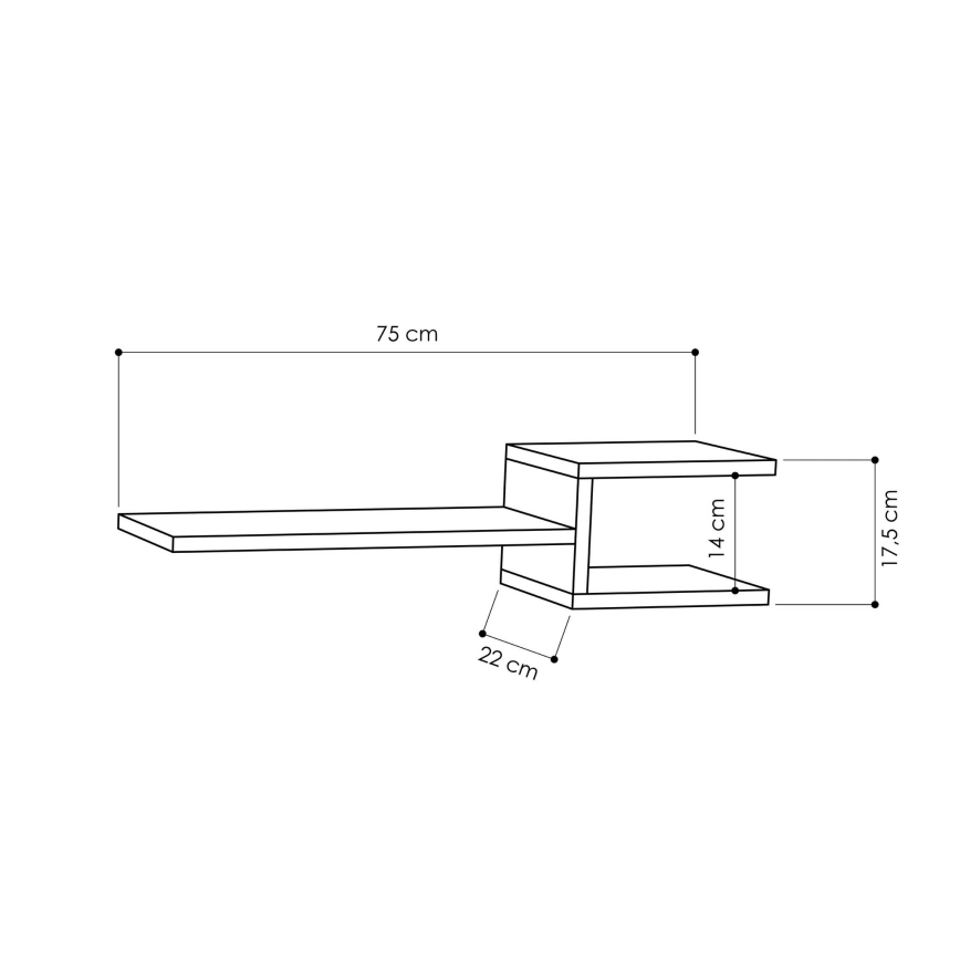 SETTI 2x Seinähylly FORK valkoinen