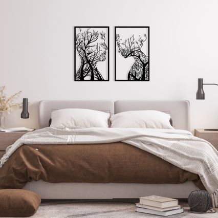 SETTI 2x Seinäkoriste 86x63 cm Elämän puu metalli