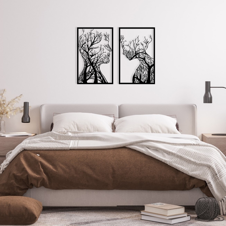 SETTI 2x Seinäkoriste 86x63 cm Elämän puu metalli