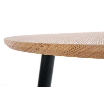 SETTI 2x Sivupöytä NICEA halkaisija 40/60 cm kultainen tammi/musta